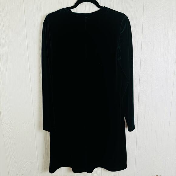 R.J. Collection by Chelsea Rousso Emerald Green Velvet Dress Jewel Tone Size 10 - Picture 6 of 12